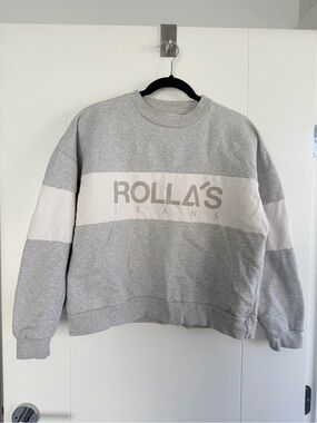 ROLLA'S Jeans Light Grey Cozy Crew Sweatshirt